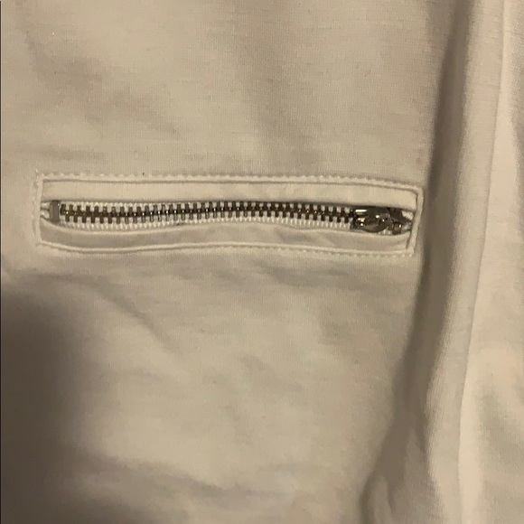 Banana Republic White Tee with Zipper- Medium - Picture 3 of 4